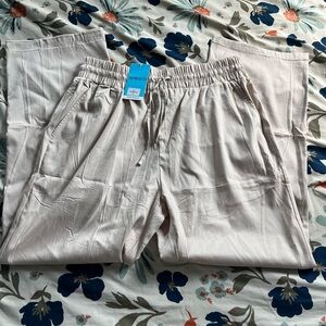 Sango Women's Cream Trousers XL with pockets big flowy pants